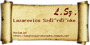 Lazarovics Szörénke névjegykártya